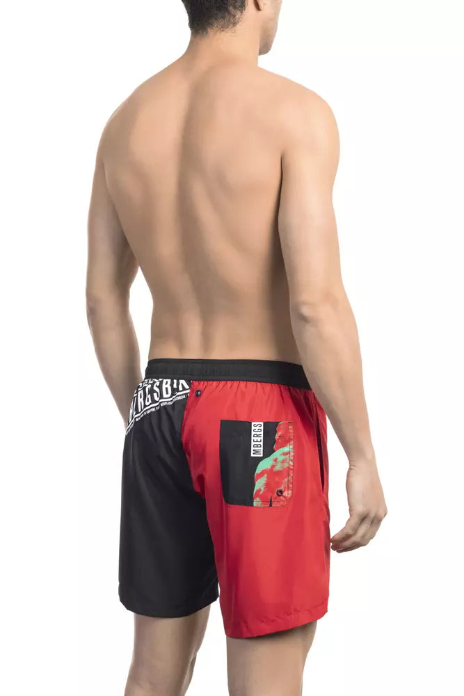 Bikkembergs Red Polyester Men's Swim Short - ClickThatClicks 