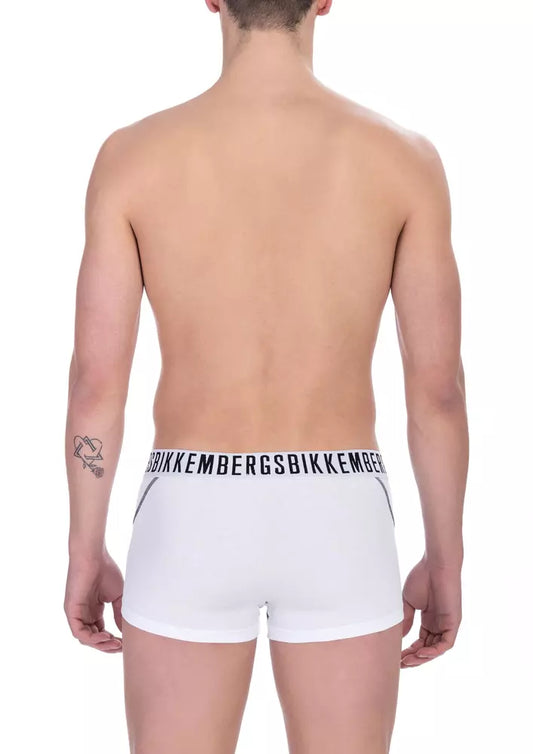 Bikkembergs White Cotton Men's Trunk Underwear Pack - ClickThatClicks 