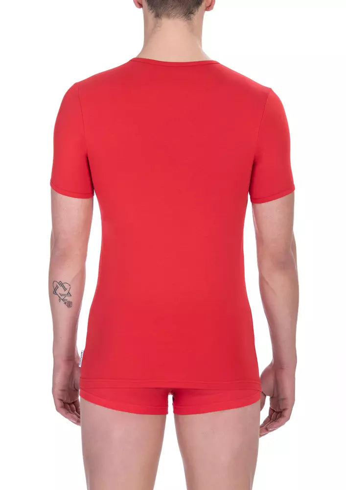 Bikkembergs Red Cotton Men's T-Shirt - ClickThatClicks 