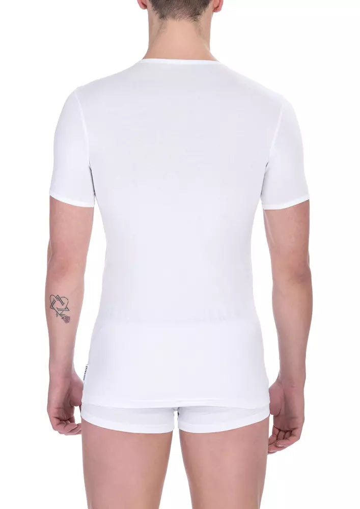 Bikkembergs White Cotton Men's T-Shirt Bi-Pack Crew Neck - ClickThatClicks 