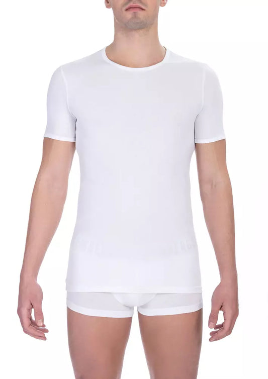 Bikkembergs White Cotton Men's T-Shirt - ClickThatClicks 