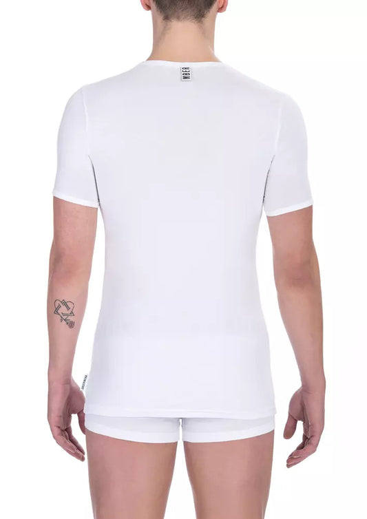 Bikkembergs White Cotton Men's T-Shirt - ClickThatClicks 