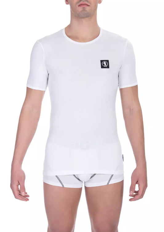 Bikkembergs White Cotton Men's T-Shirt - ClickThatClicks 