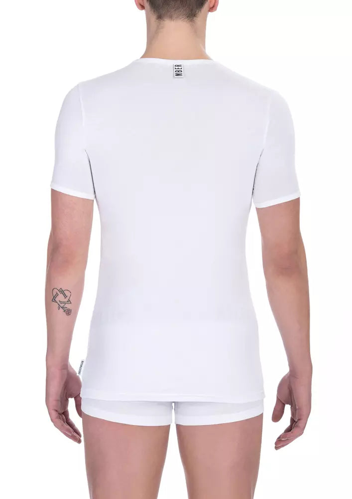 Bikkembergs White Cotton Men's T-Shirt - ClickThatClicks 