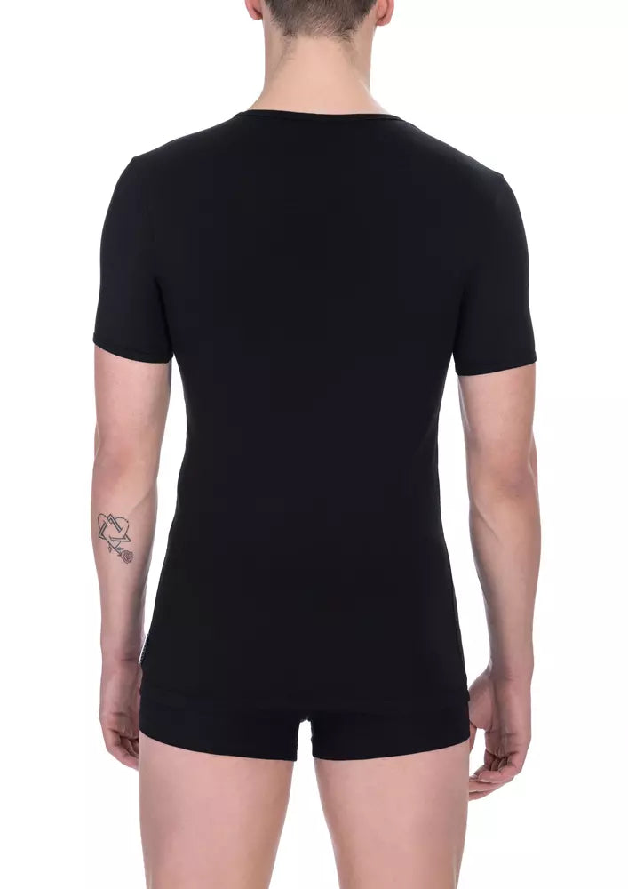Bikkembergs Black Cotton Men T-Shirt - ClickThatClicks 