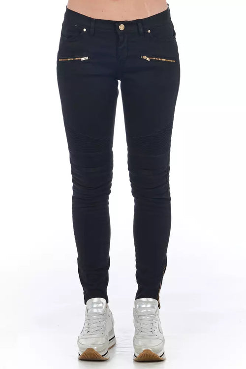 Frankie Morello Black Cotton Women Jeans - ClickThatClicks 