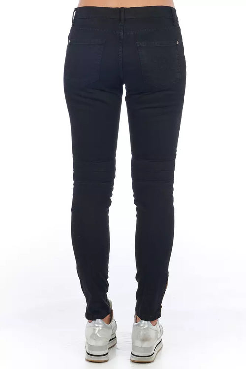 Frankie Morello Black Cotton Women Jeans - ClickThatClicks 