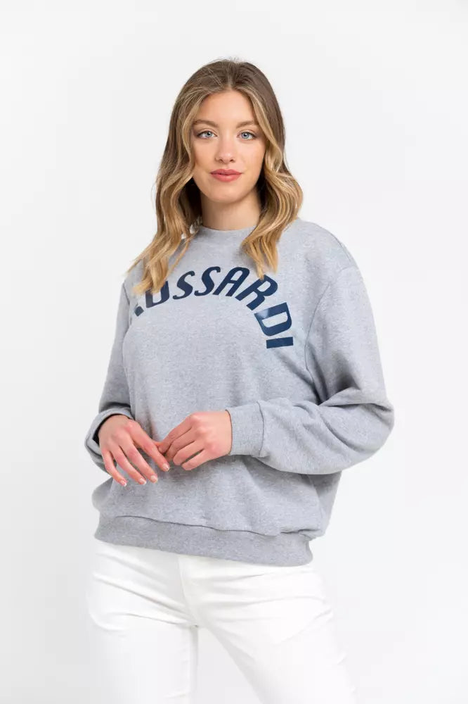 Trussardi Gray Cotton Women Sweatshirt - ClickThatClicks 