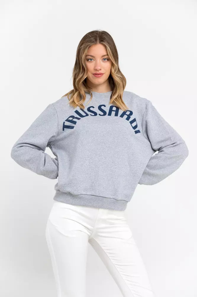 Trussardi Gray Cotton Women Sweatshirt - ClickThatClicks 