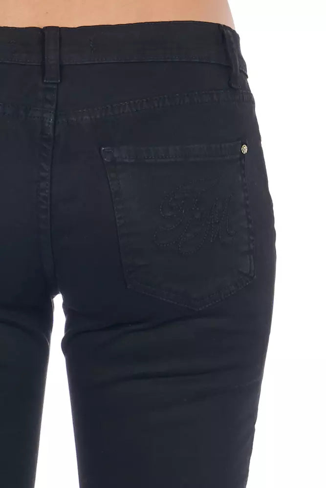 Frankie Morello Black Cotton Women Jeans - ClickThatClicks 