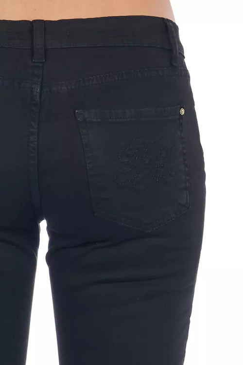 Frankie Morello Black Cotton Women Jeans - ClickThatClicks 