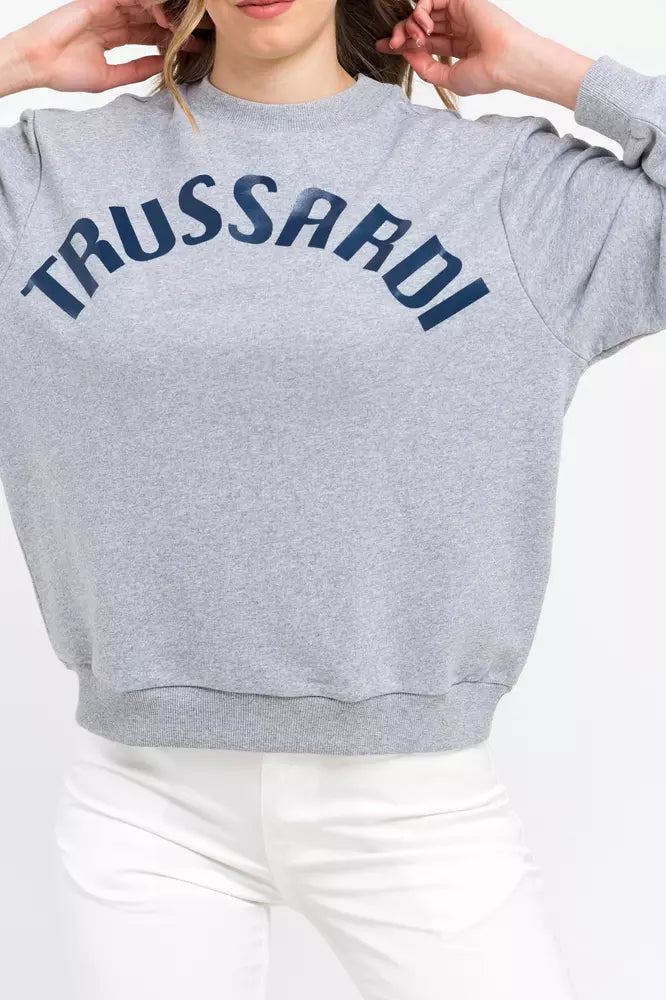 Trussardi Gray Cotton Women Sweatshirt - ClickThatClicks 