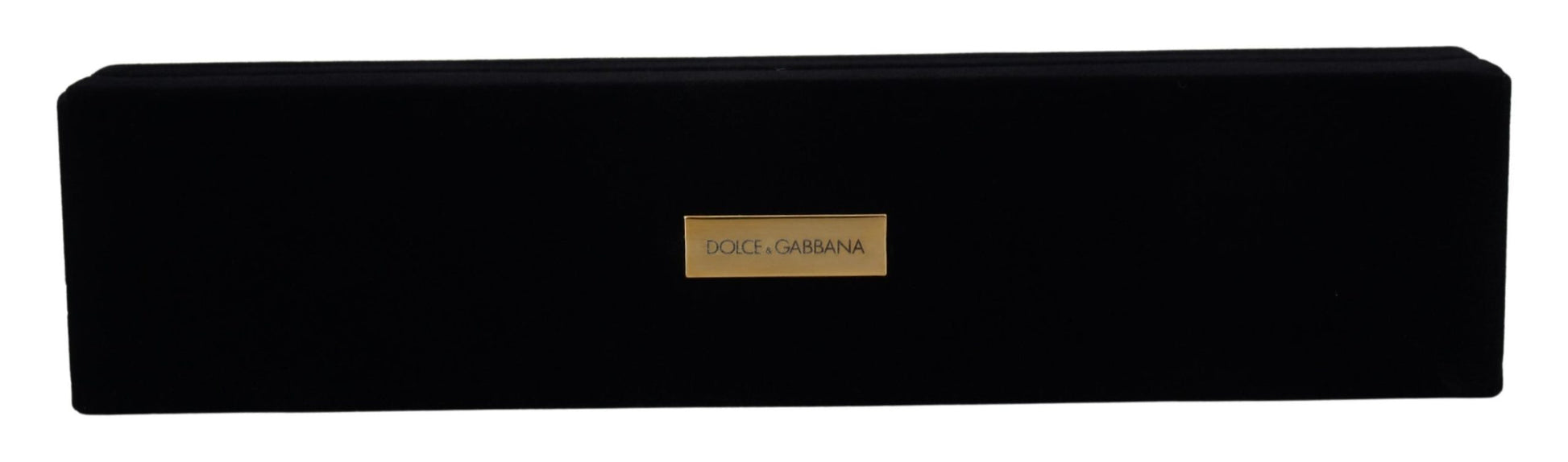 Dolce & Gabbana Black Velvet Logo Plaque Storage Bracelet Jewelry Box - ClickThatClicks 