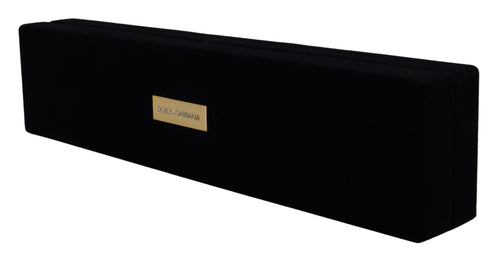 Dolce & Gabbana Black Velvet Logo Plaque Storage Bracelet Jewelry Box - ClickThatClicks 
