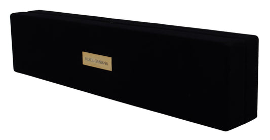 Dolce & Gabbana Black Velvet Logo Plaque Storage Bracelet Jewelry Box - ClickThatClicks 