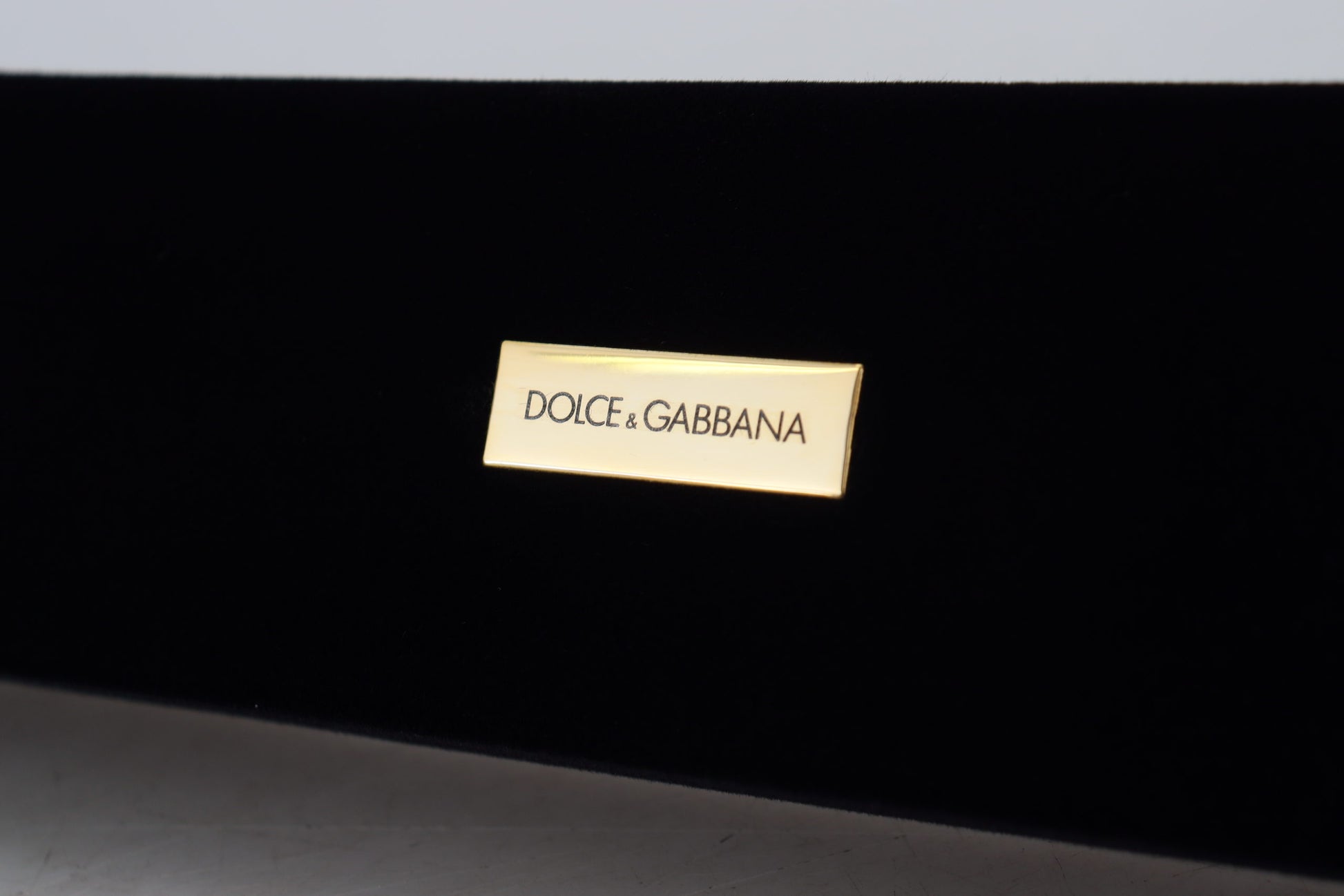 Dolce & Gabbana Black Velvet Logo Plaque Storage Bracelet Jewelry Box - ClickThatClicks 