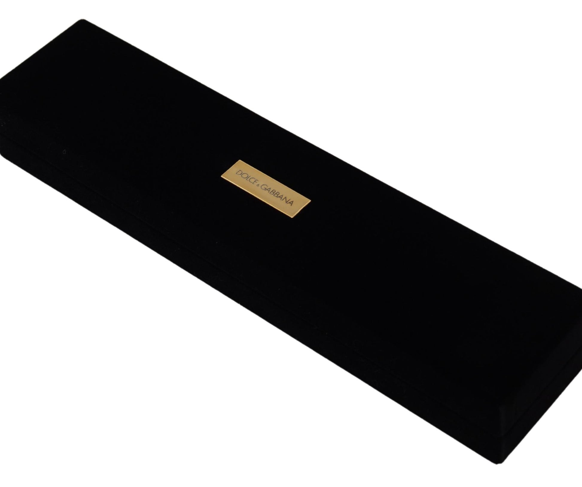 Dolce & Gabbana Black Velvet Logo Plaque Storage Bracelet Jewelry Box - ClickThatClicks 