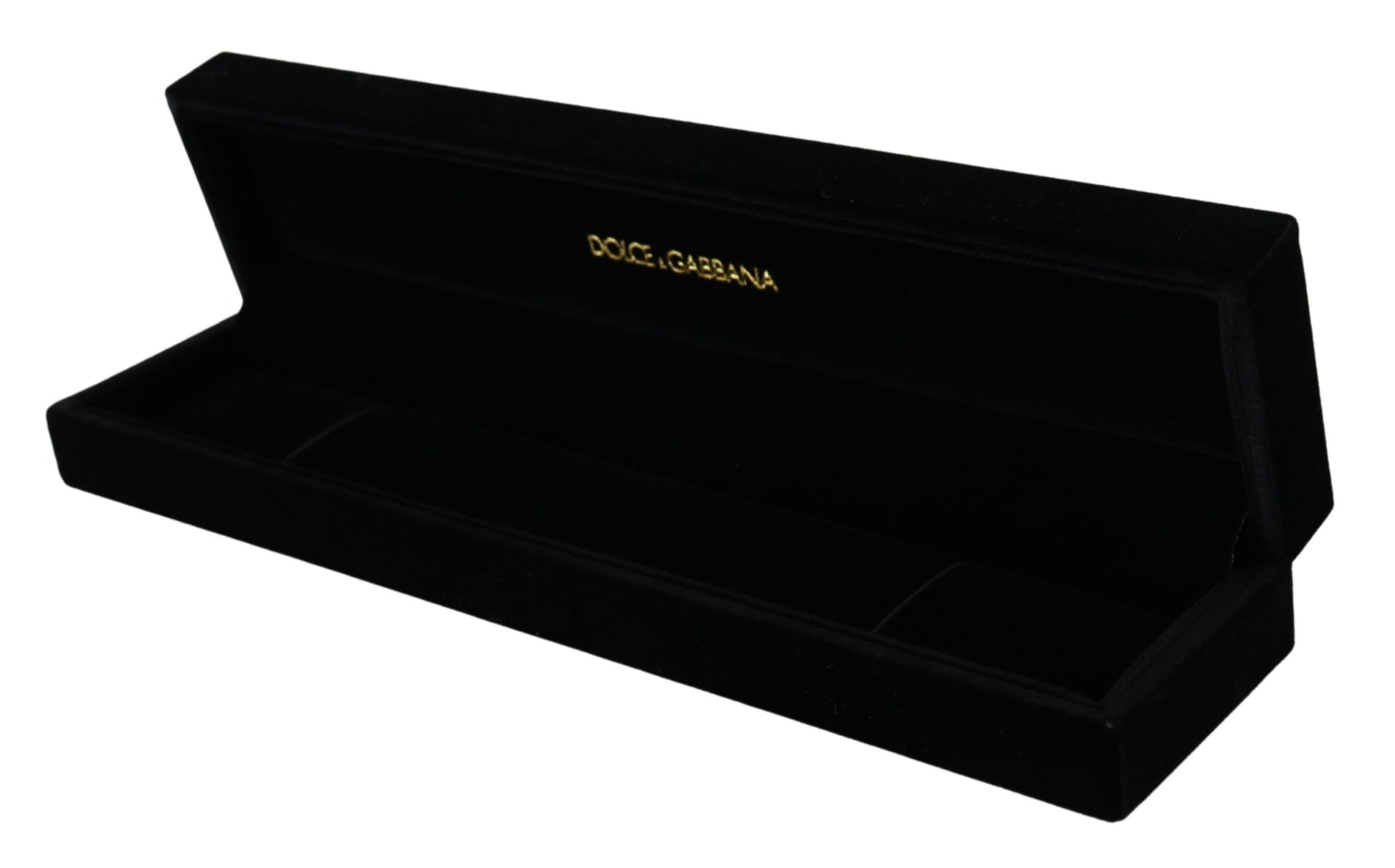 Dolce & Gabbana Black Velvet Logo Plaque Storage Bracelet Jewelry Box - ClickThatClicks 