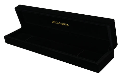 Dolce & Gabbana Black Velvet Logo Plaque Storage Bracelet Jewelry Box - ClickThatClicks 