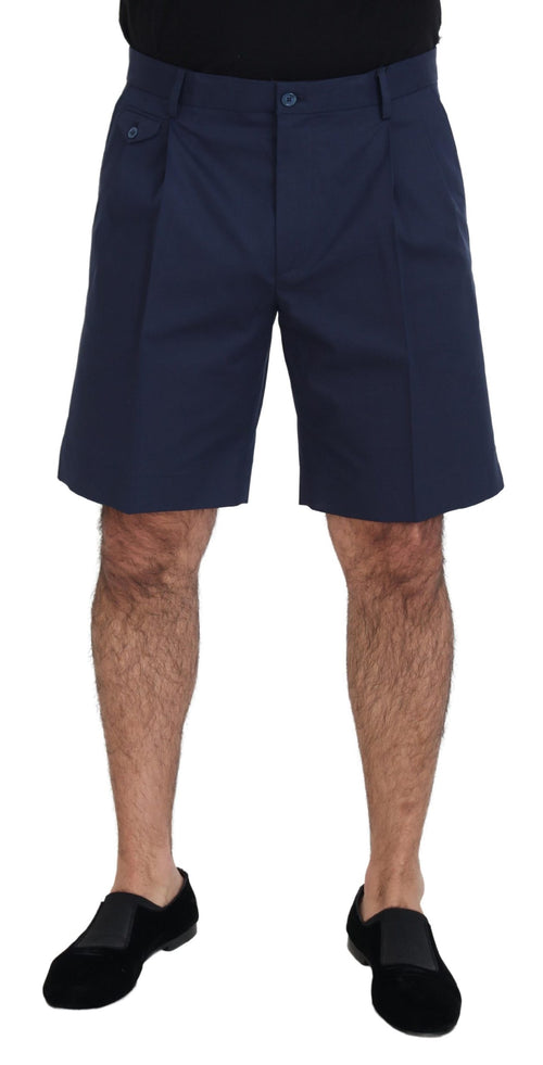 Dolce & Gabbana Blue Chinos Cotton Stretch Casual Shorts - ClickThatClicks 