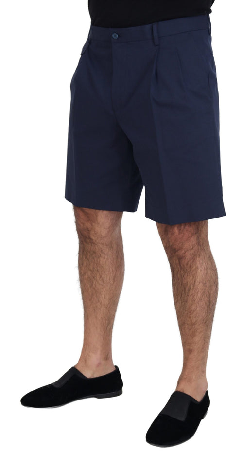 Dolce & Gabbana Blue Chinos Cotton Stretch Casual Shorts - ClickThatClicks 