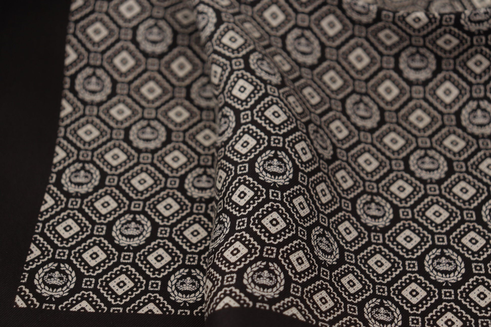 Dolce & Gabbana Black Patterned DG Logo Square Handkerchief Scarf - ClickThatClicks 