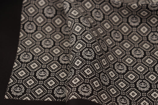 Dolce & Gabbana Black Patterned DG Logo Square Handkerchief Scarf - ClickThatClicks 