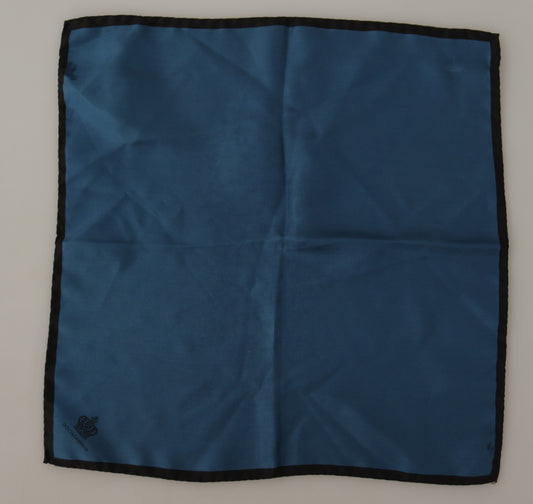 Dolce & Gabbana Black Blue DG Crown Printed Square Handkerchief Scarf - ClickThatClicks 