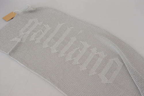 John Galliano Gray Logo Knitted Neck Wrap Shawl Foulard Scarf - ClickThatClicks 