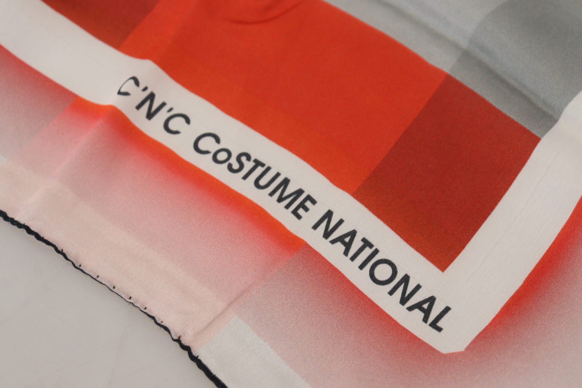 Costume National Gray Red Shawl Foulard Wrap Scarf - ClickThatClicks 