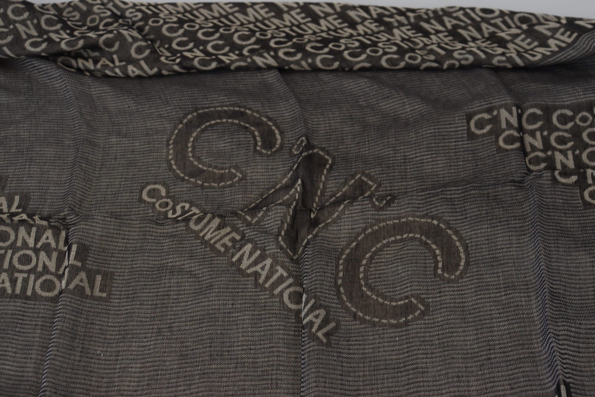 Costume National Gray Logo Knit Neck Wrap Shawl Scarf - ClickThatClicks 