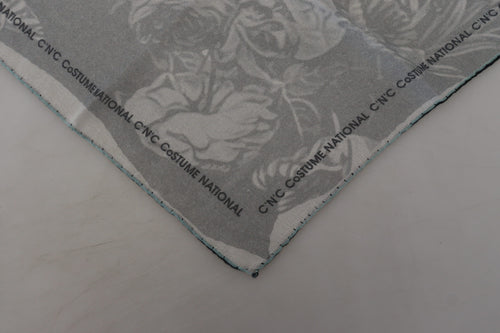 Costume National Gray Print Shawl Foulard Branded Scarf - ClickThatClicks 