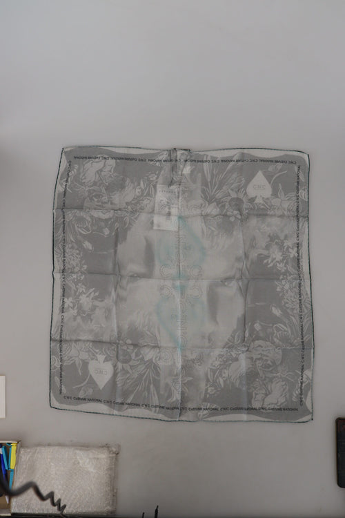 Costume National Gray Print Shawl Foulard Branded Scarf - ClickThatClicks 
