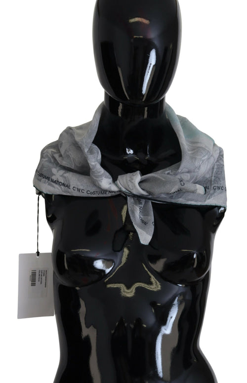 Costume National Gray Print Shawl Foulard Branded Scarf - ClickThatClicks 