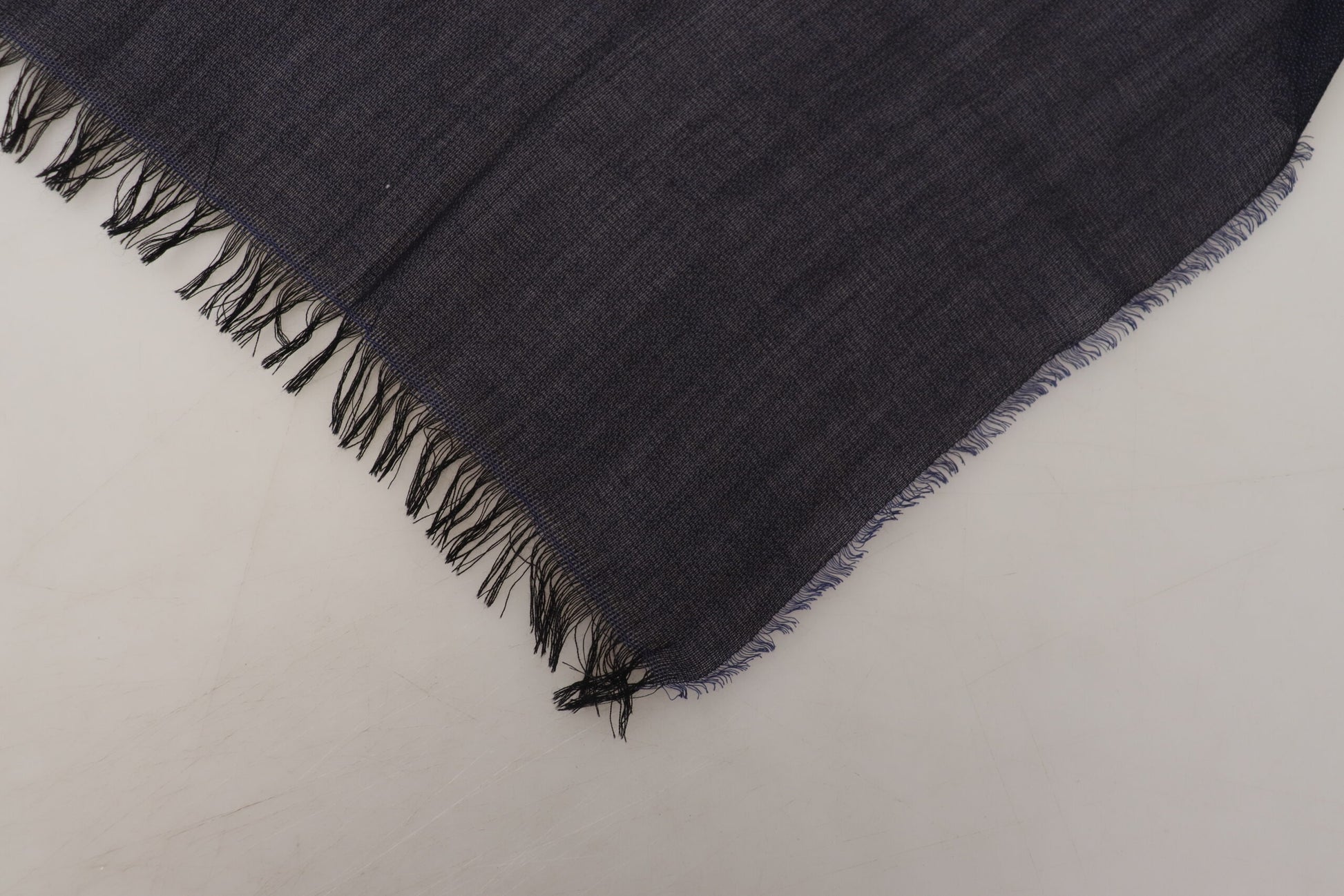 GF Ferre Dark Blue Wool Neck Wrap Shawl Fringes Scarf - ClickThatClicks 