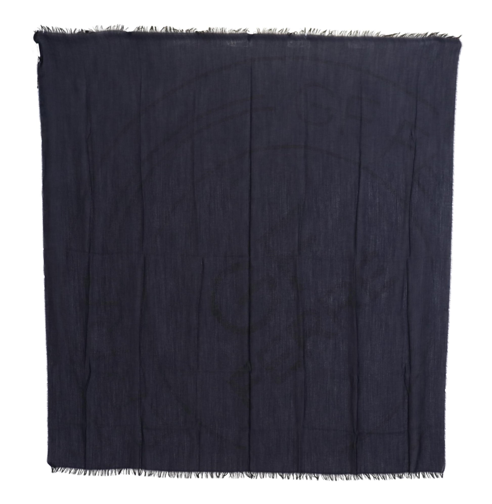 GF Ferre Dark Blue Wool Neck Wrap Shawl Fringes Scarf - ClickThatClicks 