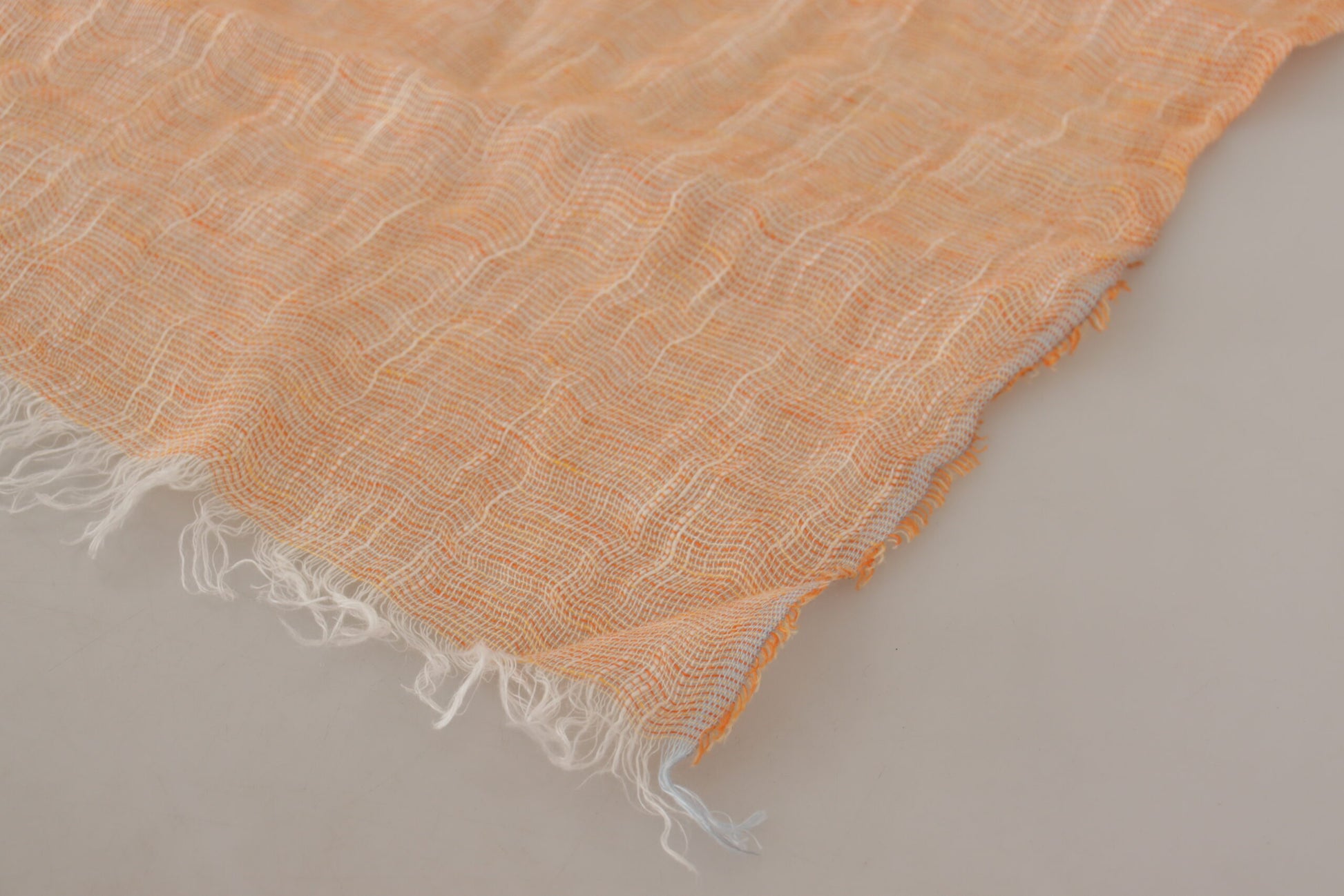Malo Peach Linen Knitted Shawl Wrap Fringes Scarf - ClickThatClicks 
