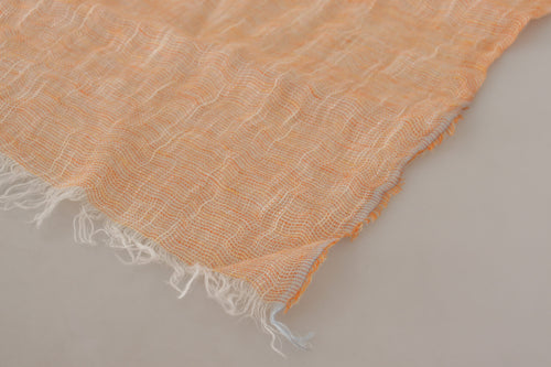 Malo Peach Linen Knitted Shawl Wrap Fringes Scarf - ClickThatClicks 