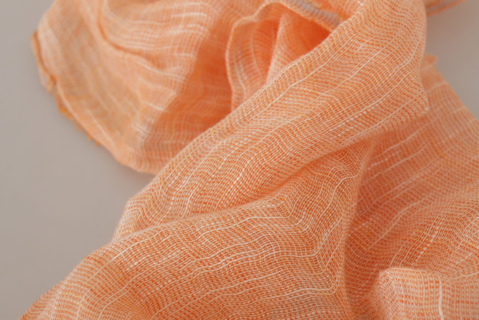 Malo Peach Linen Knitted Shawl Wrap Fringes Scarf - ClickThatClicks 