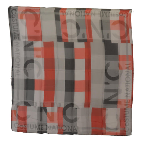 Costume National Gray Red Shawl Foulard Wrap  Scarf - ClickThatClicks 
