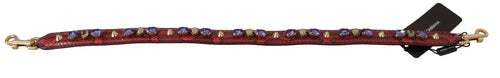 Dolce & Gabbana Red Exotic Leather Crystals Bag Shoulder Strap - ClickThatClicks 