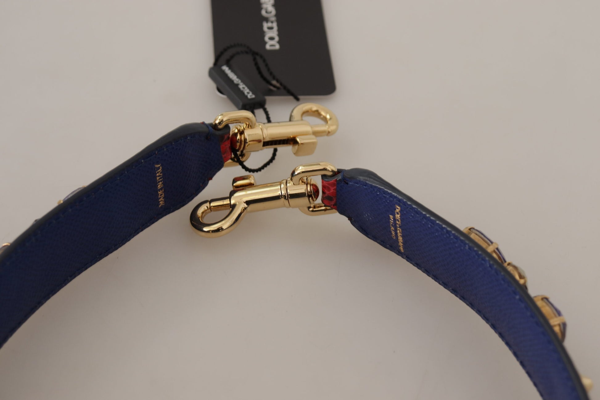 Dolce & Gabbana Red Exotic Leather Crystals Bag Shoulder Strap - ClickThatClicks 
