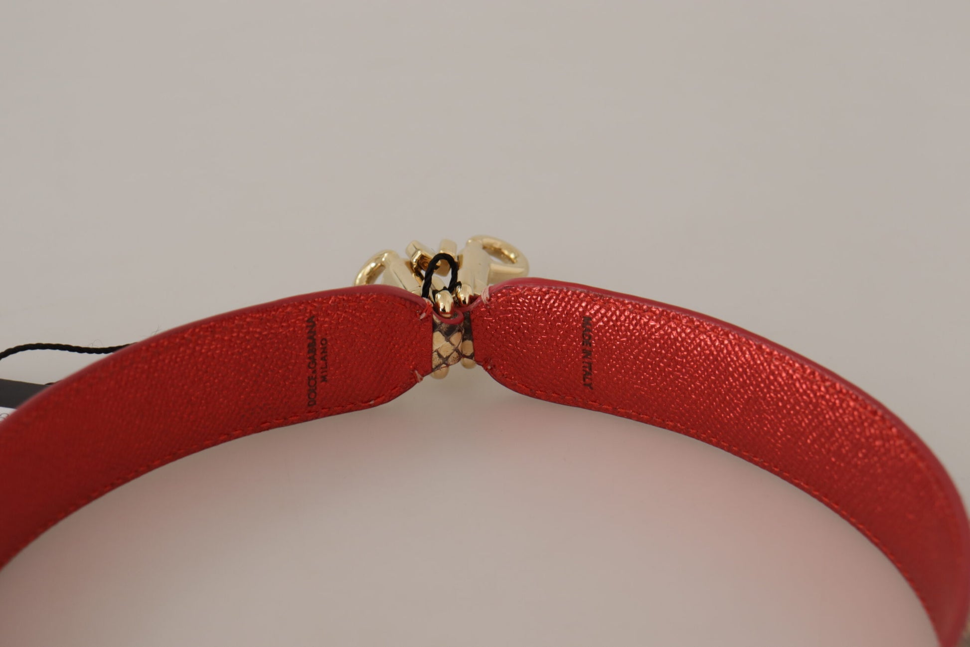 Dolce & Gabbana Beige Exotic Leather Crystals Shoulder Strap - ClickThatClicks 