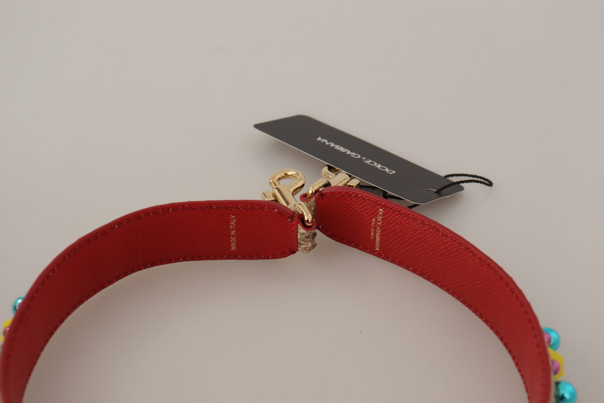 Dolce & Gabbana Beige Python Leather Crystals Shoulder Strap - ClickThatClicks 