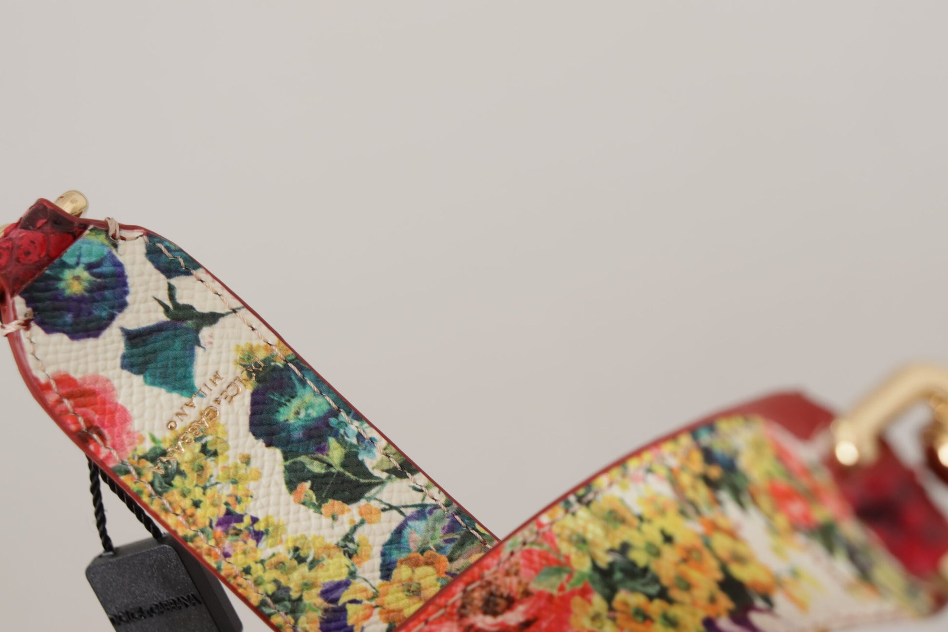 Dolce & Gabbana Red Exotic Leather Crystals Reversible Shoulder Strap - ClickThatClicks 