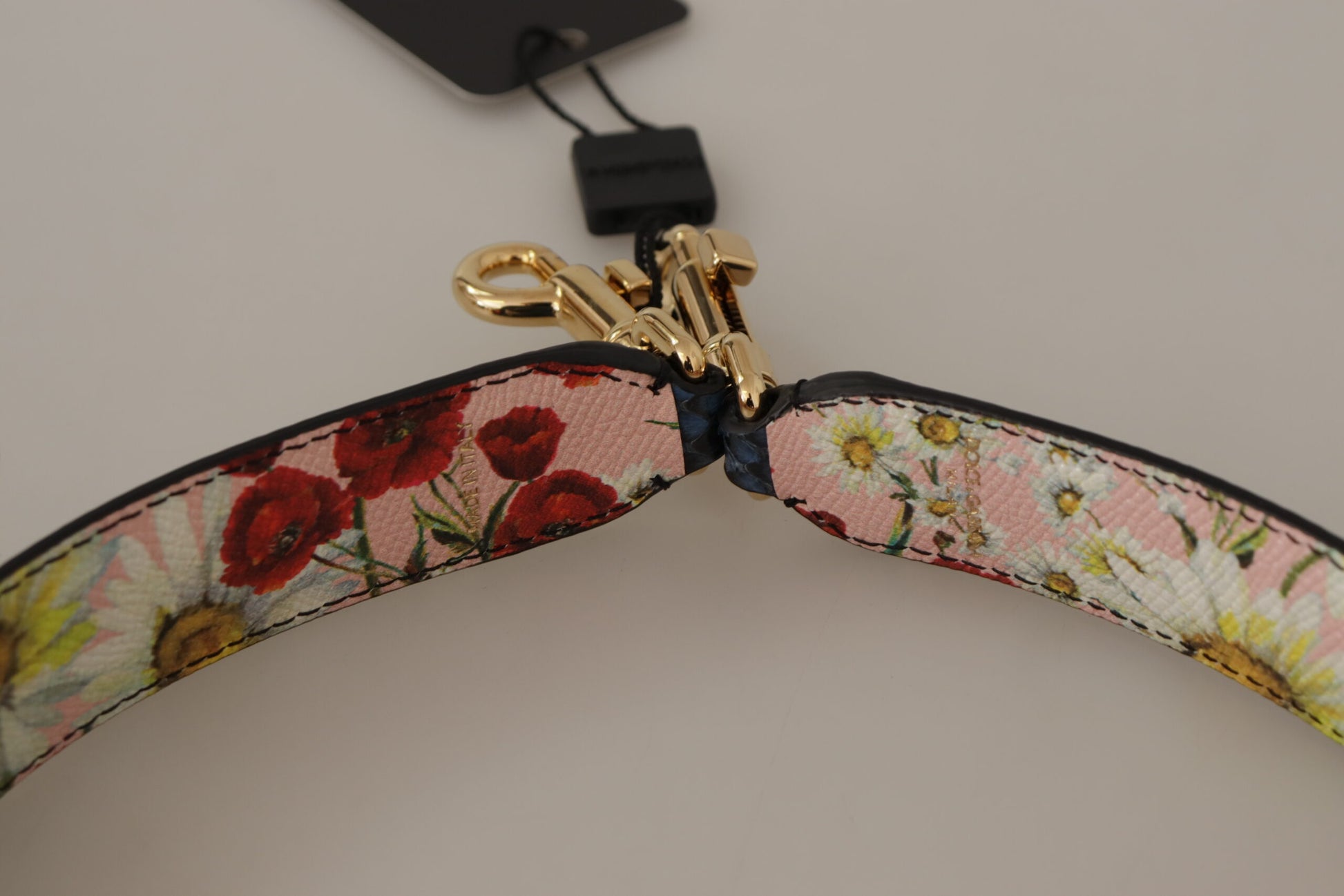 Dolce & Gabbana Blue Exotic Leather Crystals Reversible Shoulder Strap - ClickThatClicks 