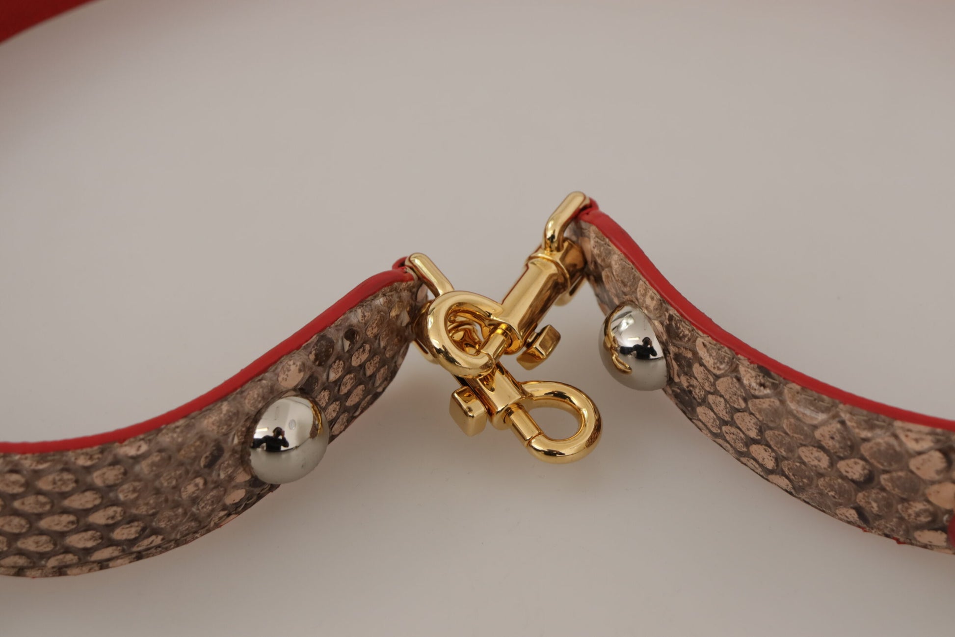 Dolce & Gabbana Brown Python Leather Crystals Shoulder Strap - ClickThatClicks 