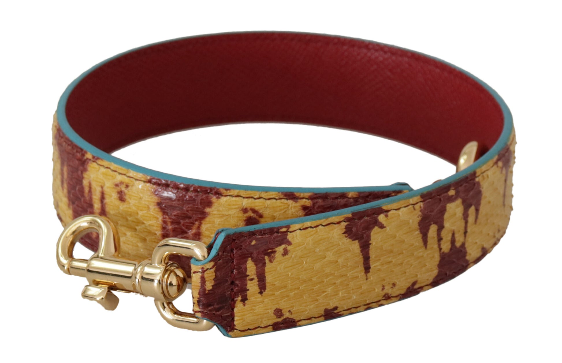 Dolce & Gabbana Yellow Red Leather Gold Tone Shoulder Strap - ClickThatClicks 