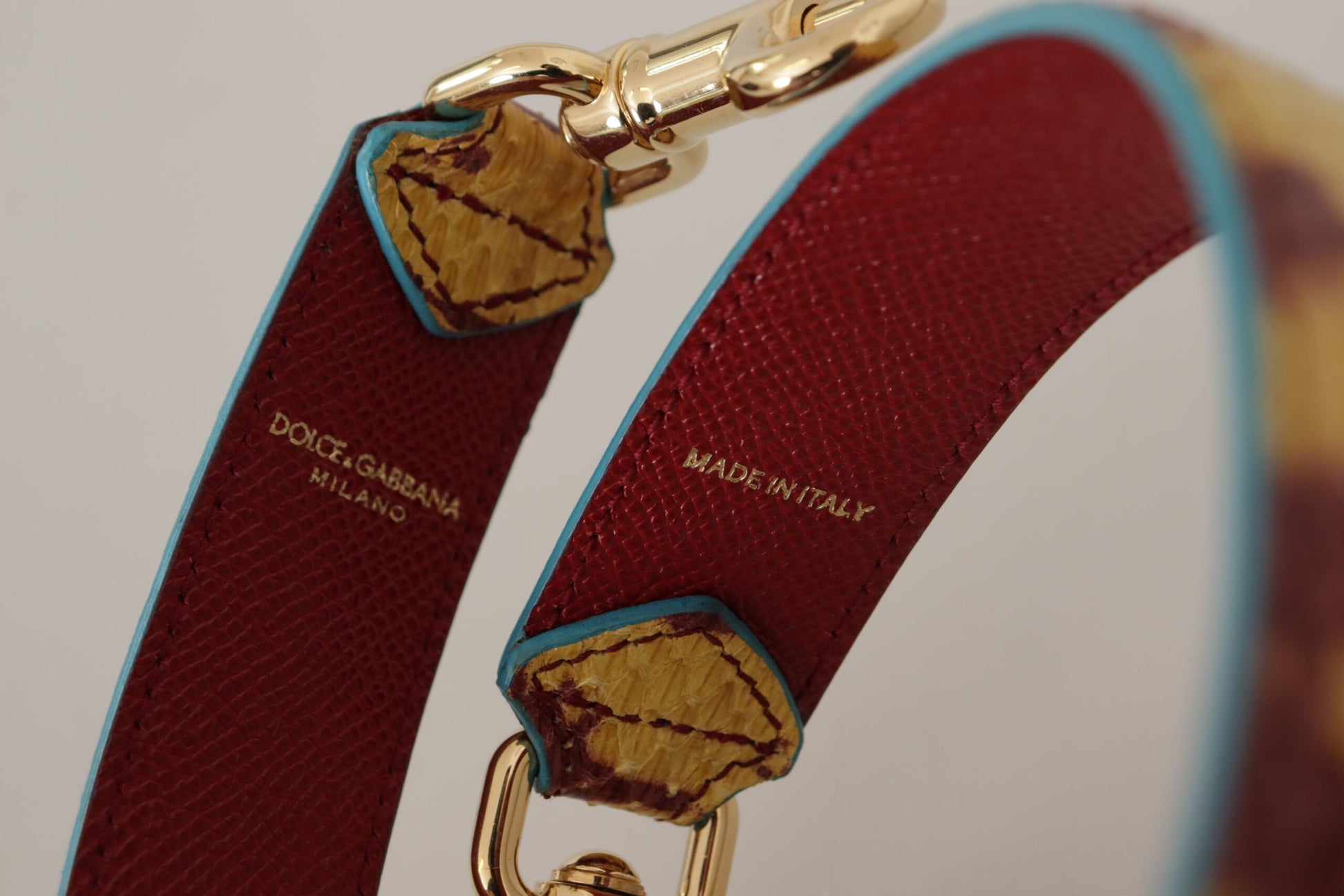 Dolce & Gabbana Yellow Red Leather Gold Tone Shoulder Strap - ClickThatClicks 