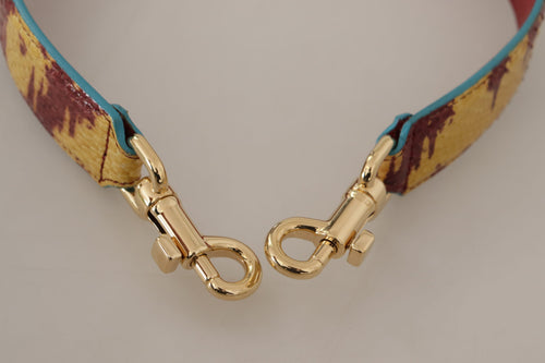 Dolce & Gabbana Yellow Red Leather Gold Tone Shoulder Strap - ClickThatClicks 